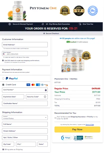 Phytomem One order page